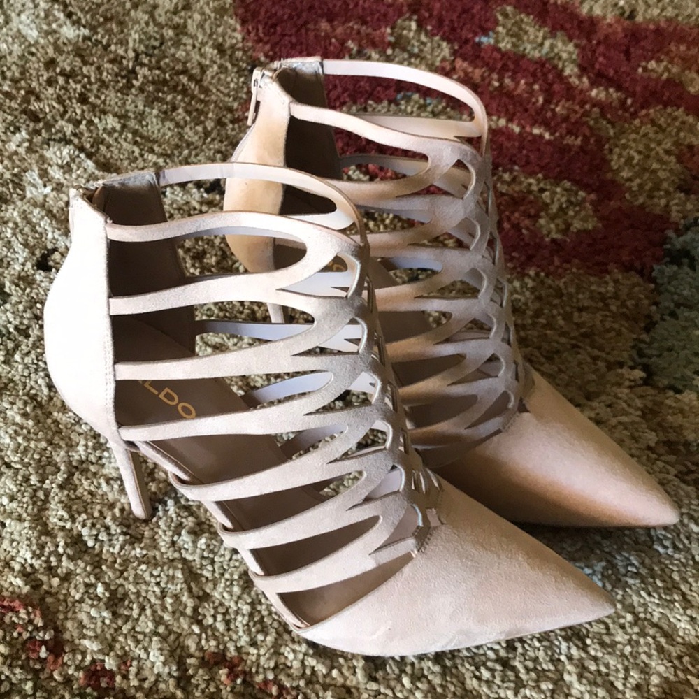 ALDO Nude Cage Pointed Toe Heels
